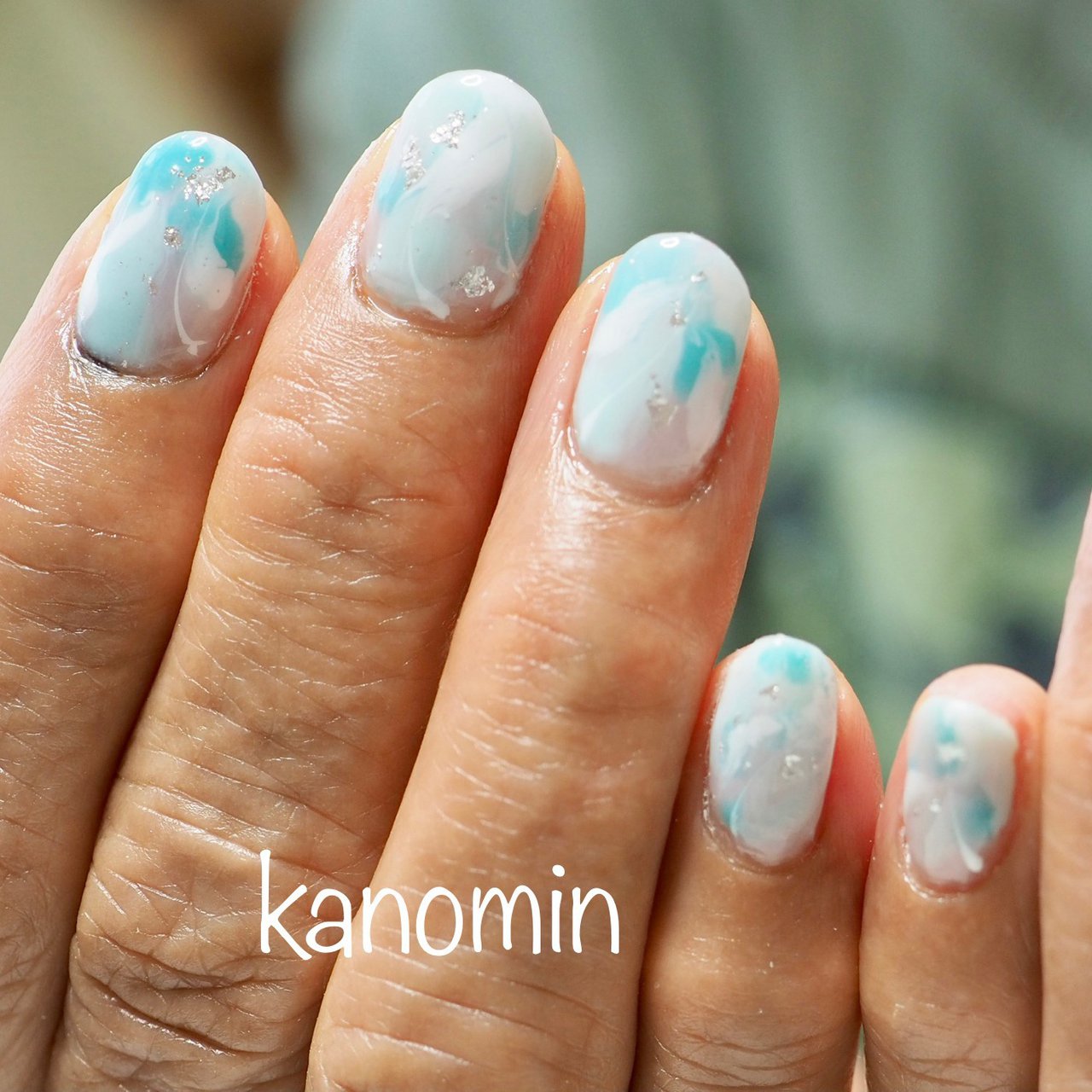 夏 ハンド ニュアンス マーブル ミラー Kanominのネイルデザイン No ネイルブック