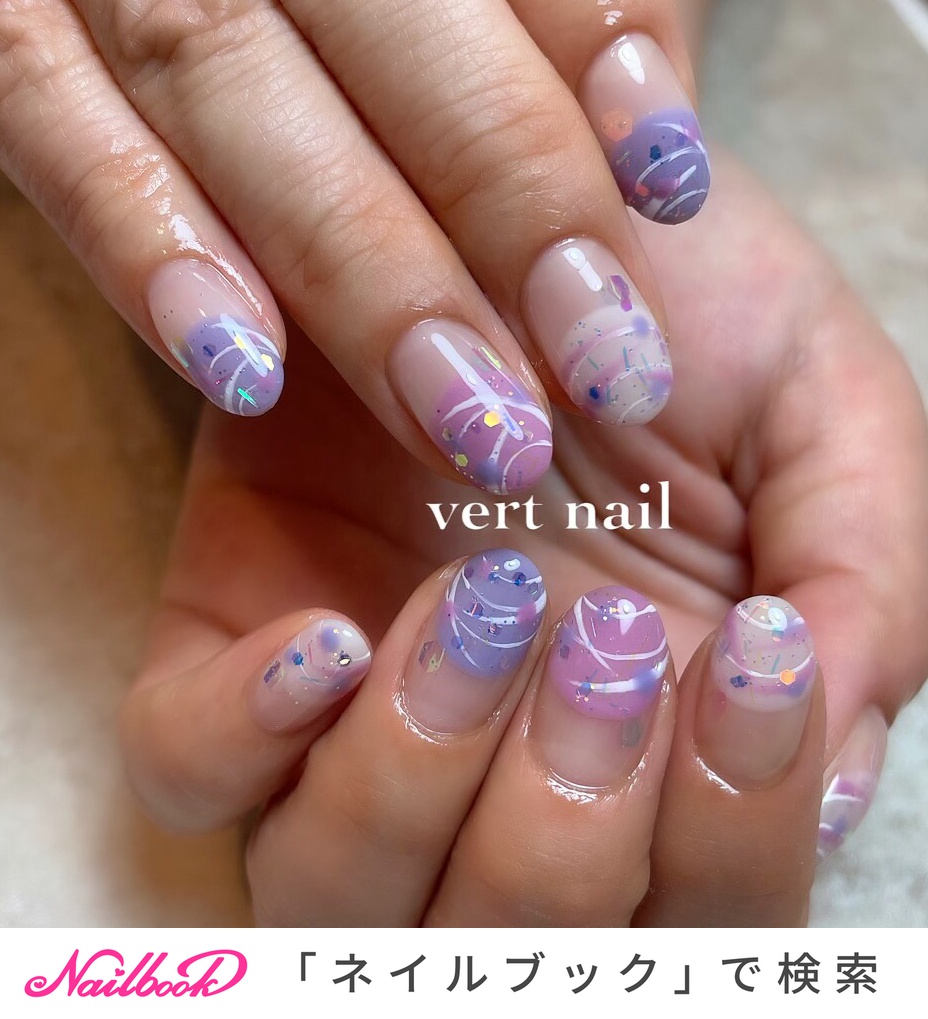 夏 七夕 リゾート 浴衣 ハンド Vert Nailのネイルデザイン No ネイルブック