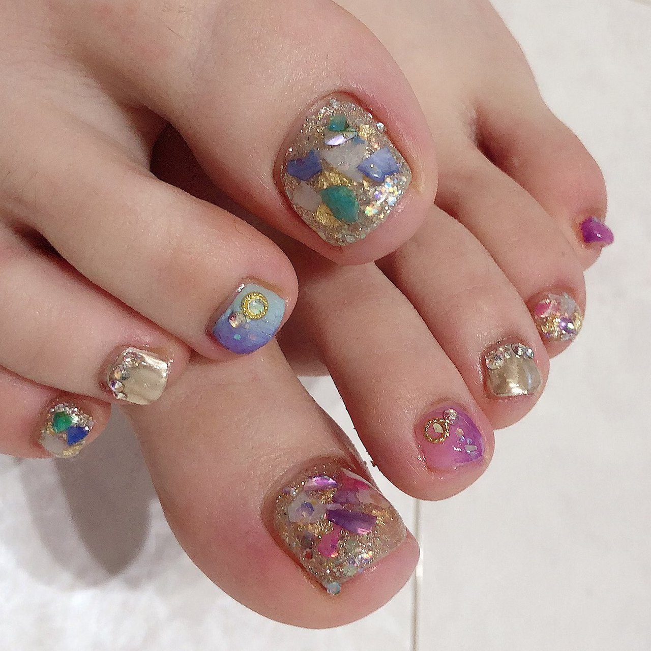 夏 海 リゾート フット シェル Kupulau Nail Haruのネイルデザイン No ネイルブック
