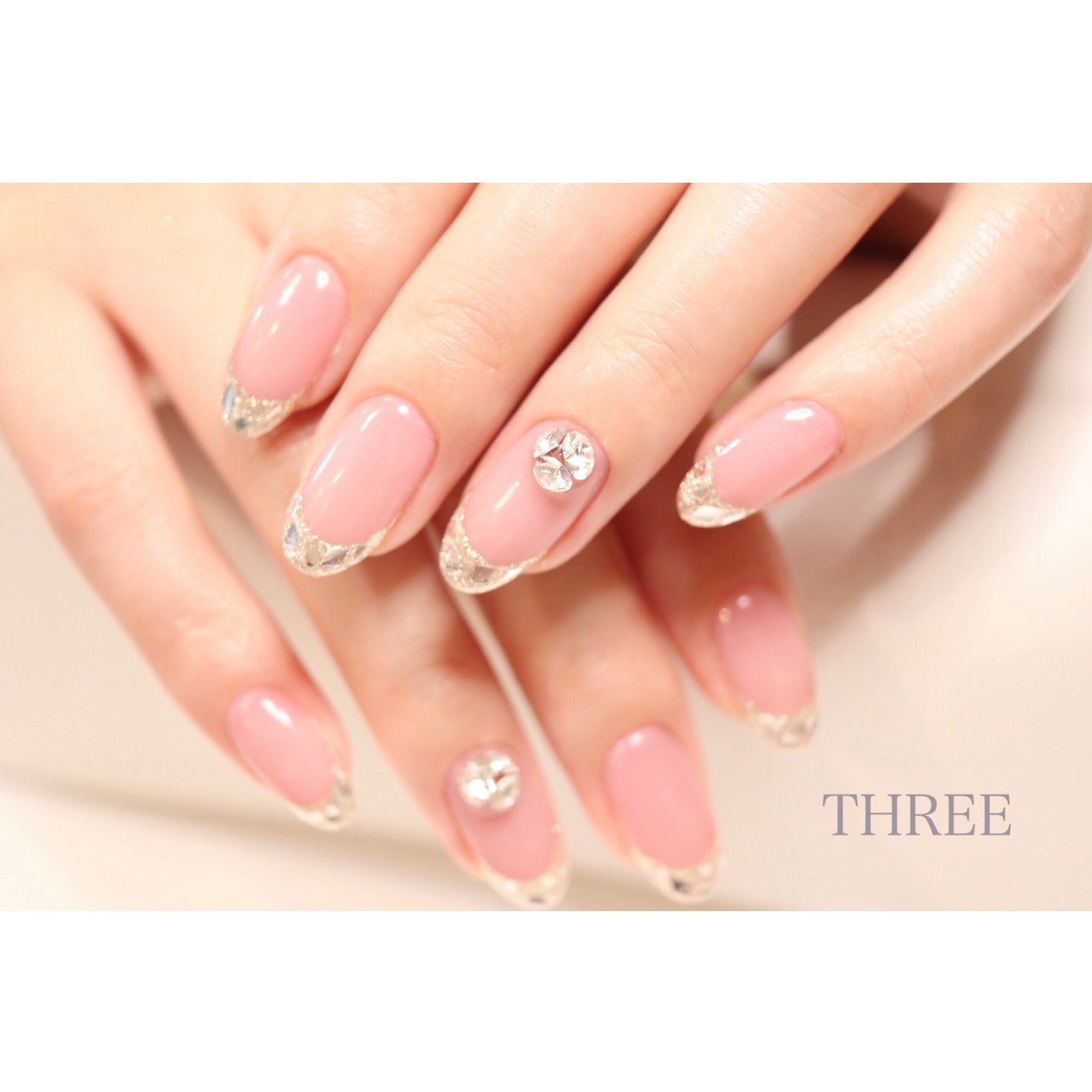 オールシーズン ブライダル パーティー ハンド フレンチ Three スリー 自由が丘のネイルデザイン No ネイルブック