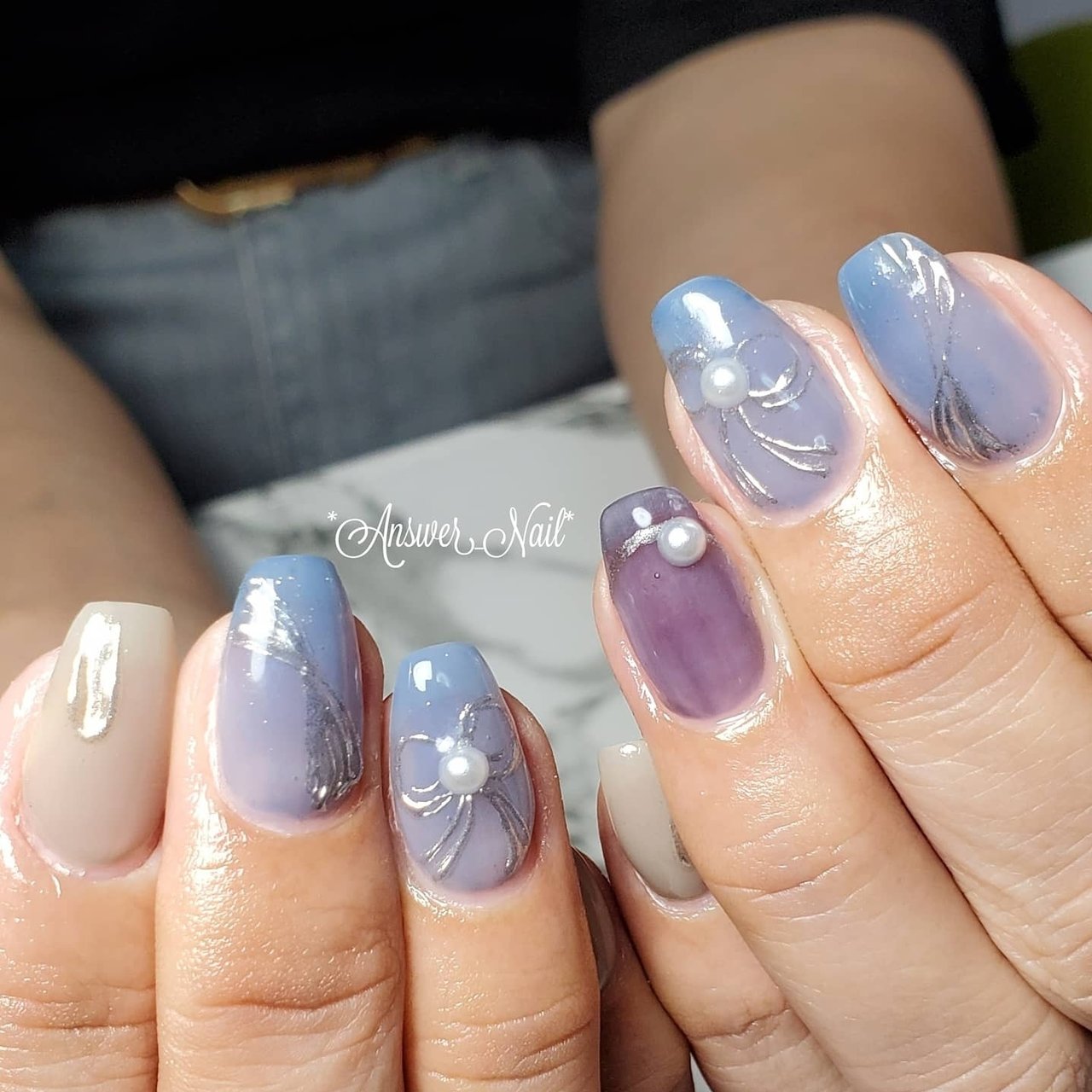 ブルー パープル Answer Nailのネイルデザイン No ネイルブック