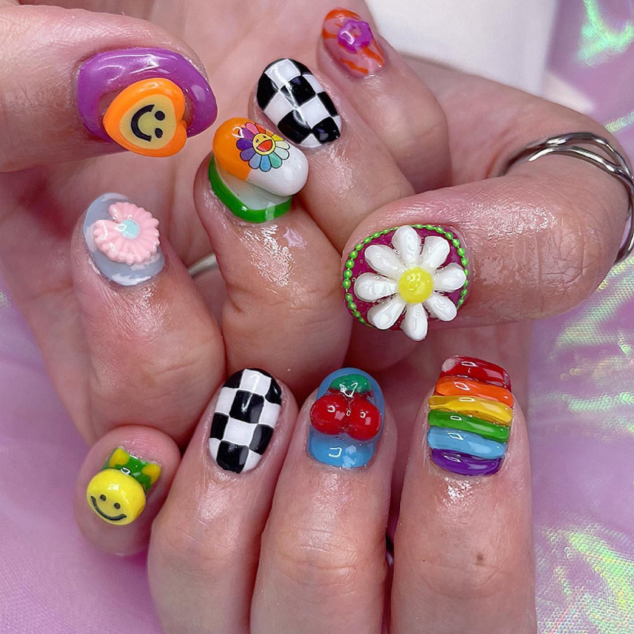 ハンド ショート カラフル ジェルネイル お客様 あいりのネイルデザイン No ネイルブック