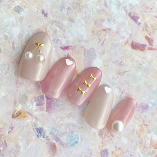 リボン ワイヤーのネイルデザイン ネイルブック