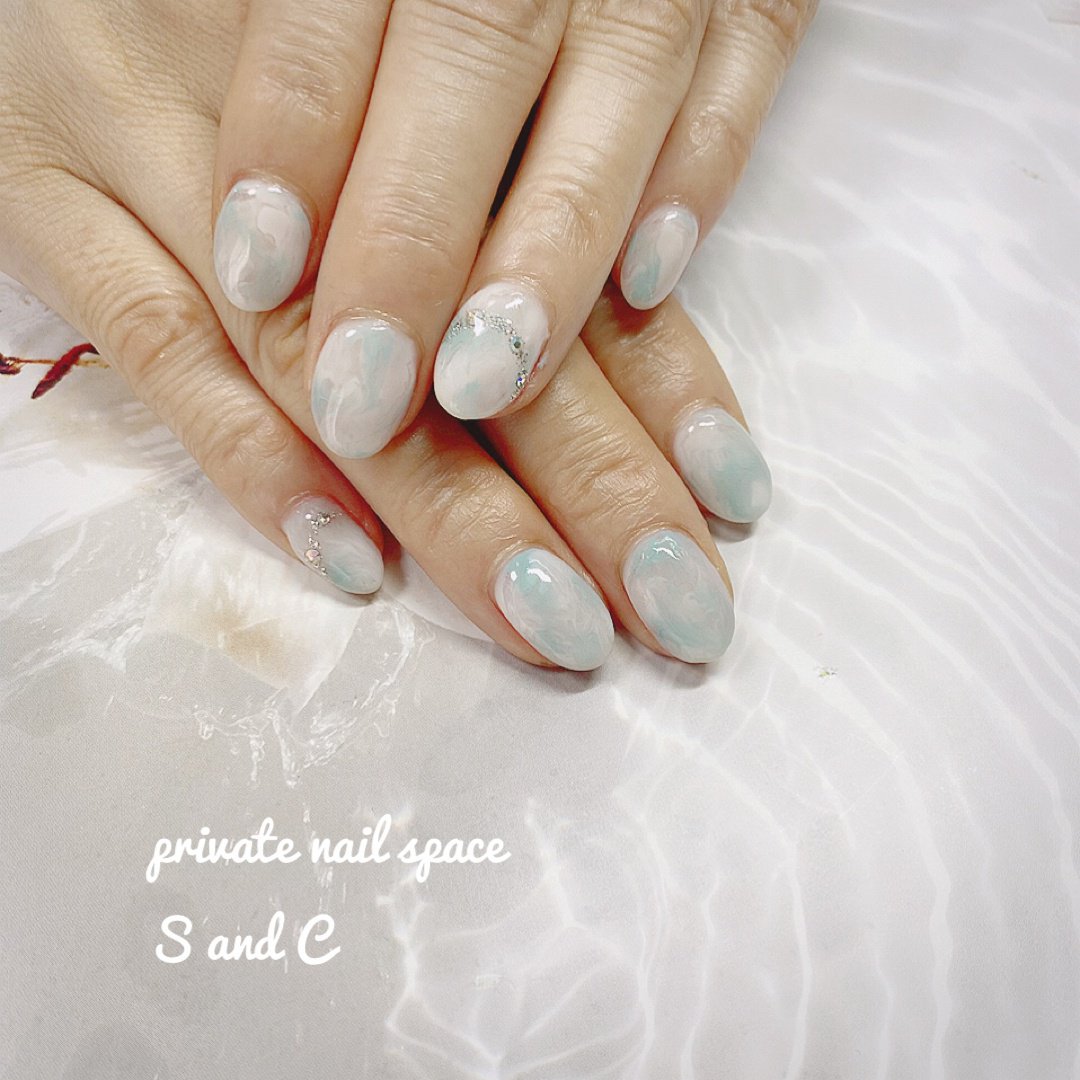 夏 オールシーズン 海 オフィス ハンド Private Nail Space S And Cのネイルデザイン No ネイルブック