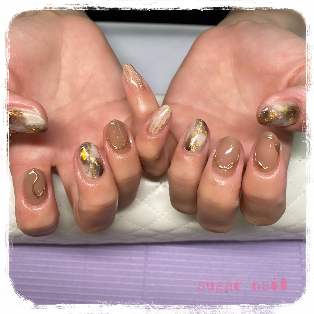 ハンド ニュアンス ショート ベージュ ブラウン Sugarnailのネイルデザイン No ネイルブック