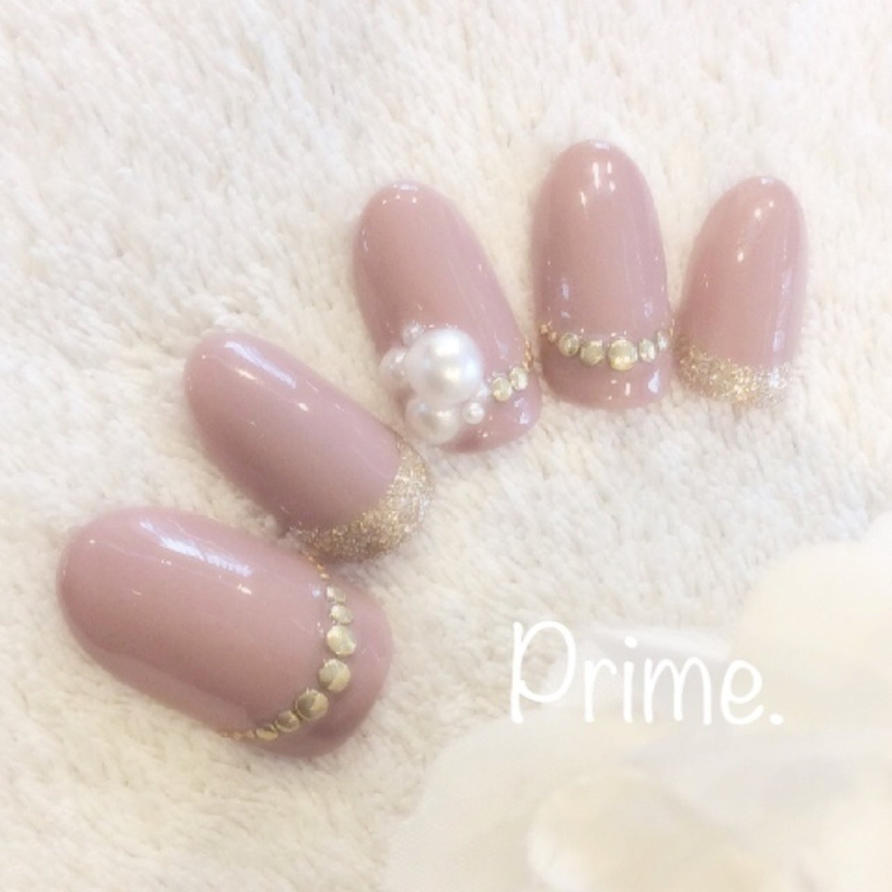 冬 ハンド パール ピンク ジェルネイル Nailprimeのネイルデザイン No ネイルブック