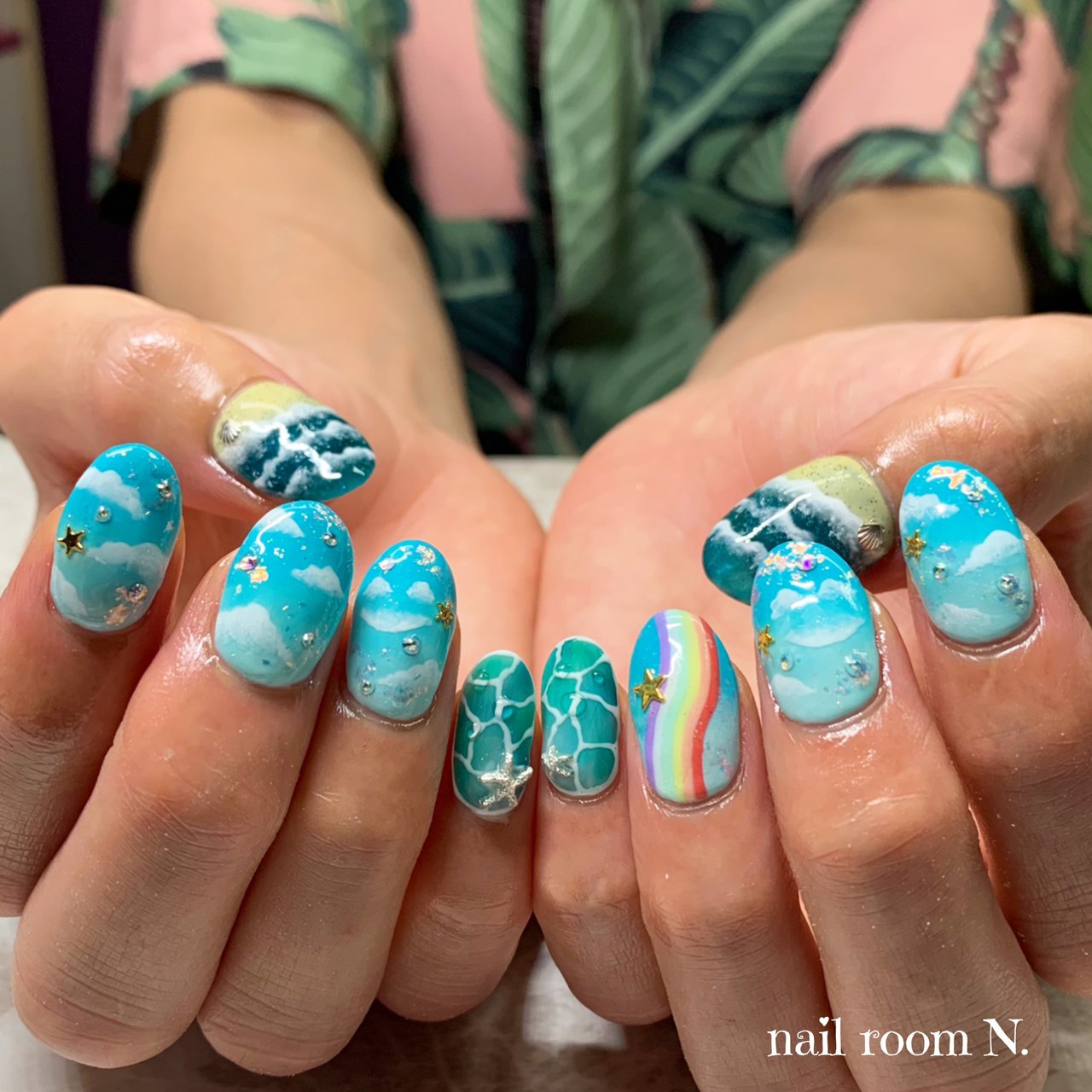 夏 オールシーズン 海 リゾート ハンド Nonのネイルデザイン No ネイルブック