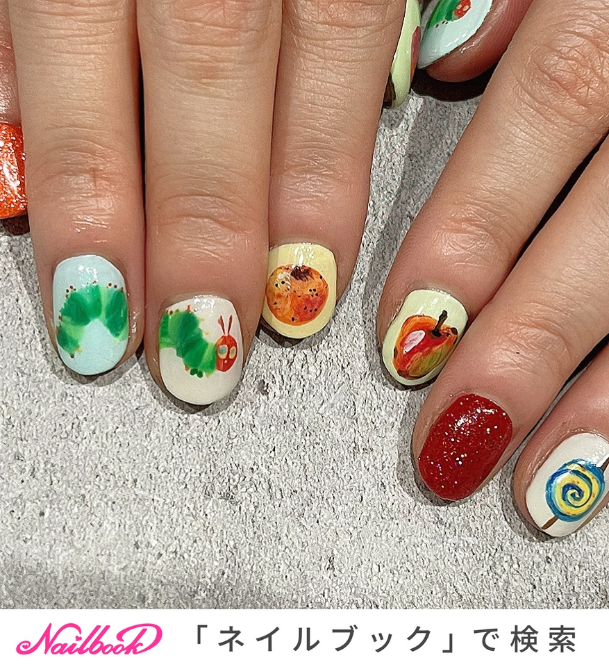 はらぺこあおむしのネイルデザイン ネイルブック