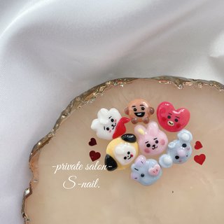 3dネイルパーツ ネイル ネイルパーツ bt21 韓国 bts チミー39ᵕ ...