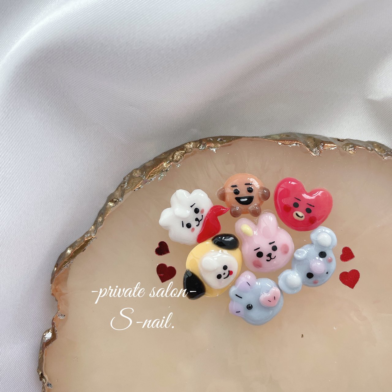 3dネイルパーツ  minini ネイルパーツ bt21 bts チミー タタネイル