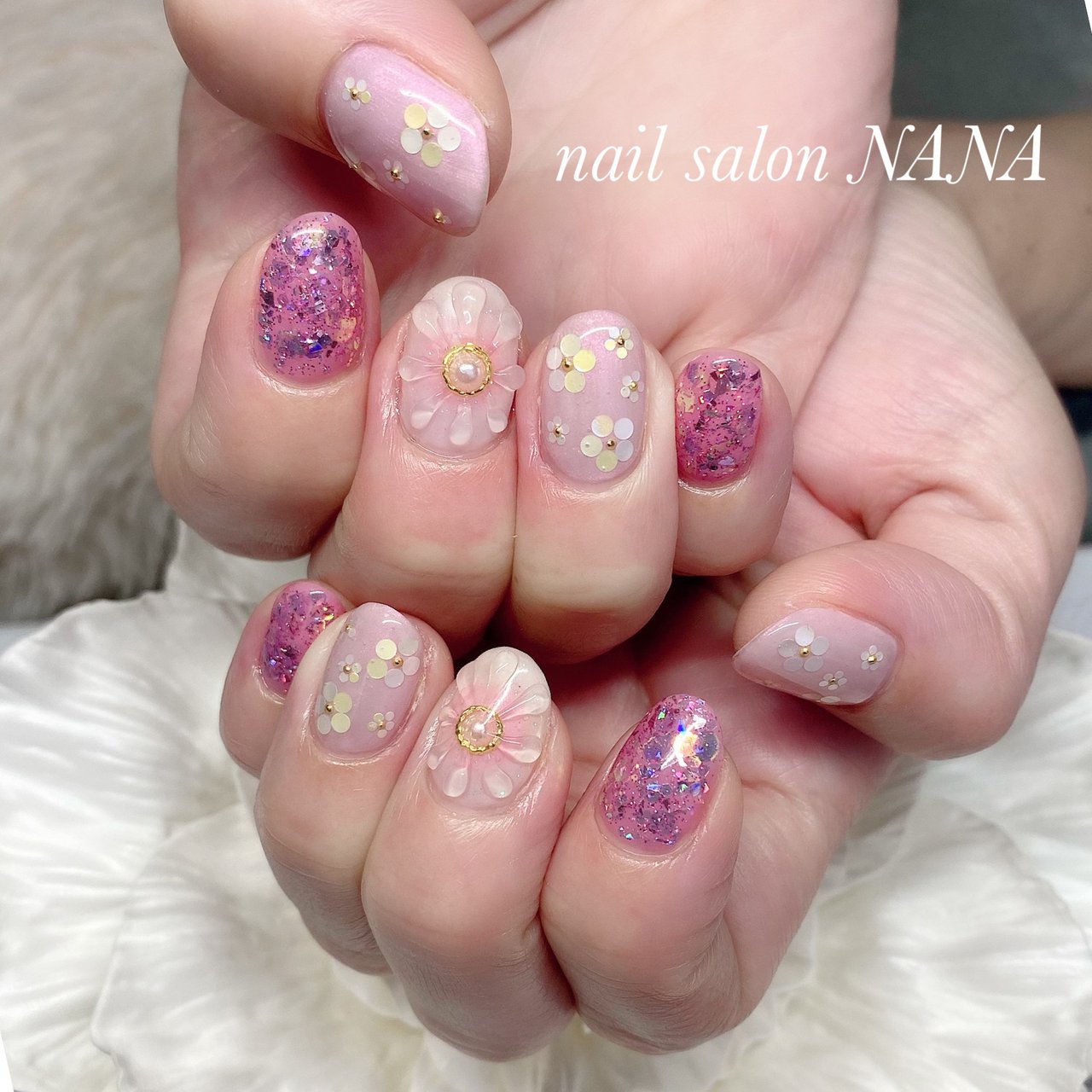 春 夏 ハンド シンプル ラメ Nail Salon Nanaのネイルデザイン No ネイルブック