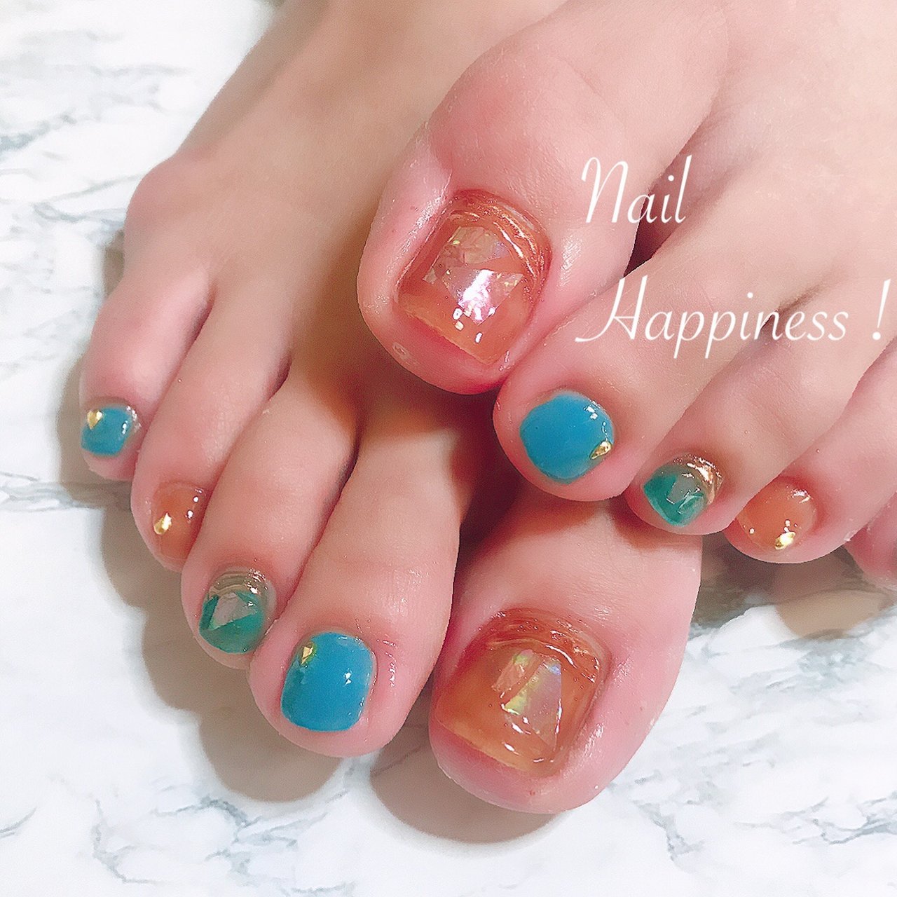 夏 オールシーズン 海 リゾート フット Nail Happiness ネイルハピネス ささきまきのネイルデザイン No ネイルブック