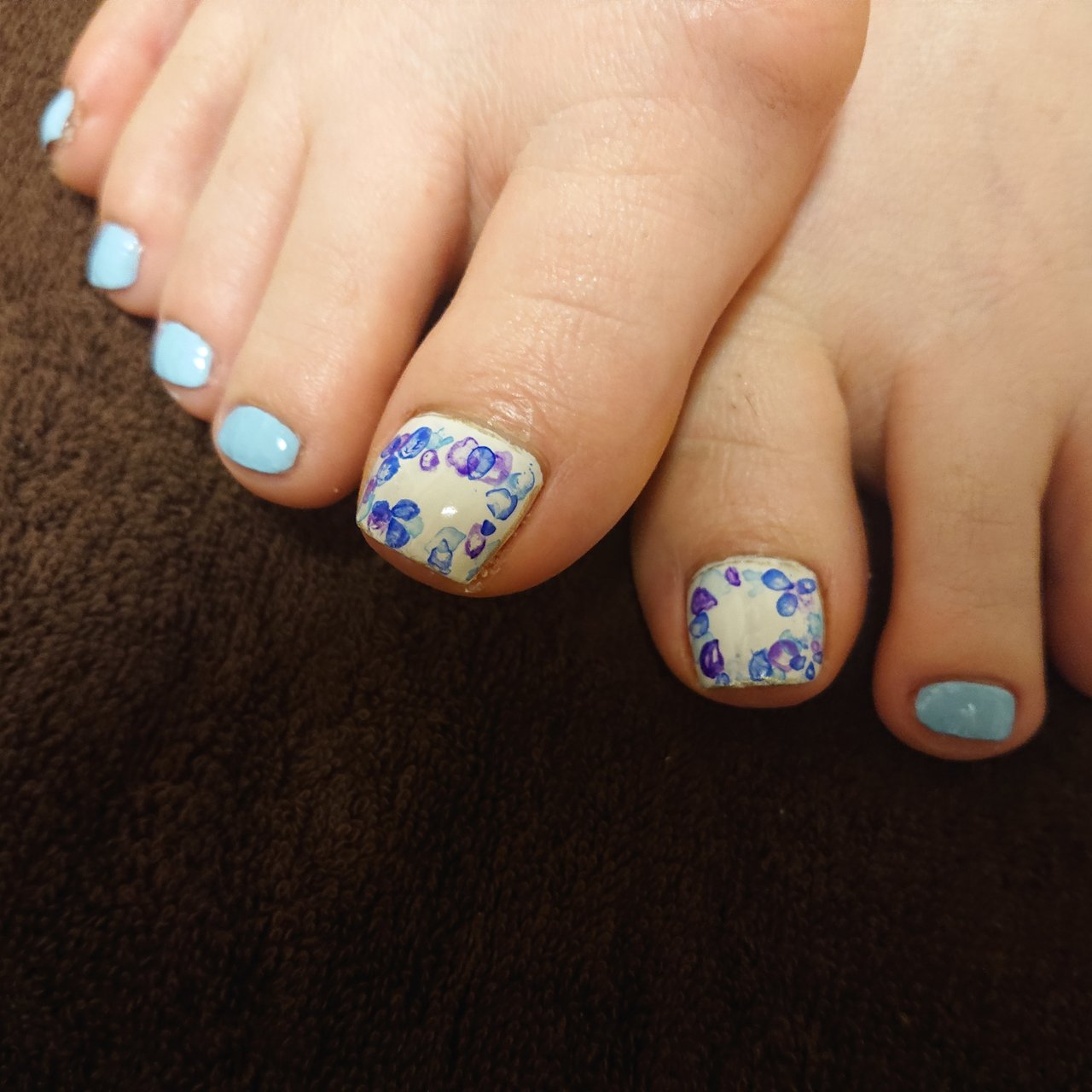 夏 梅雨 フット ワンカラー フラワー 1024hirakuのネイルデザイン No ネイルブック