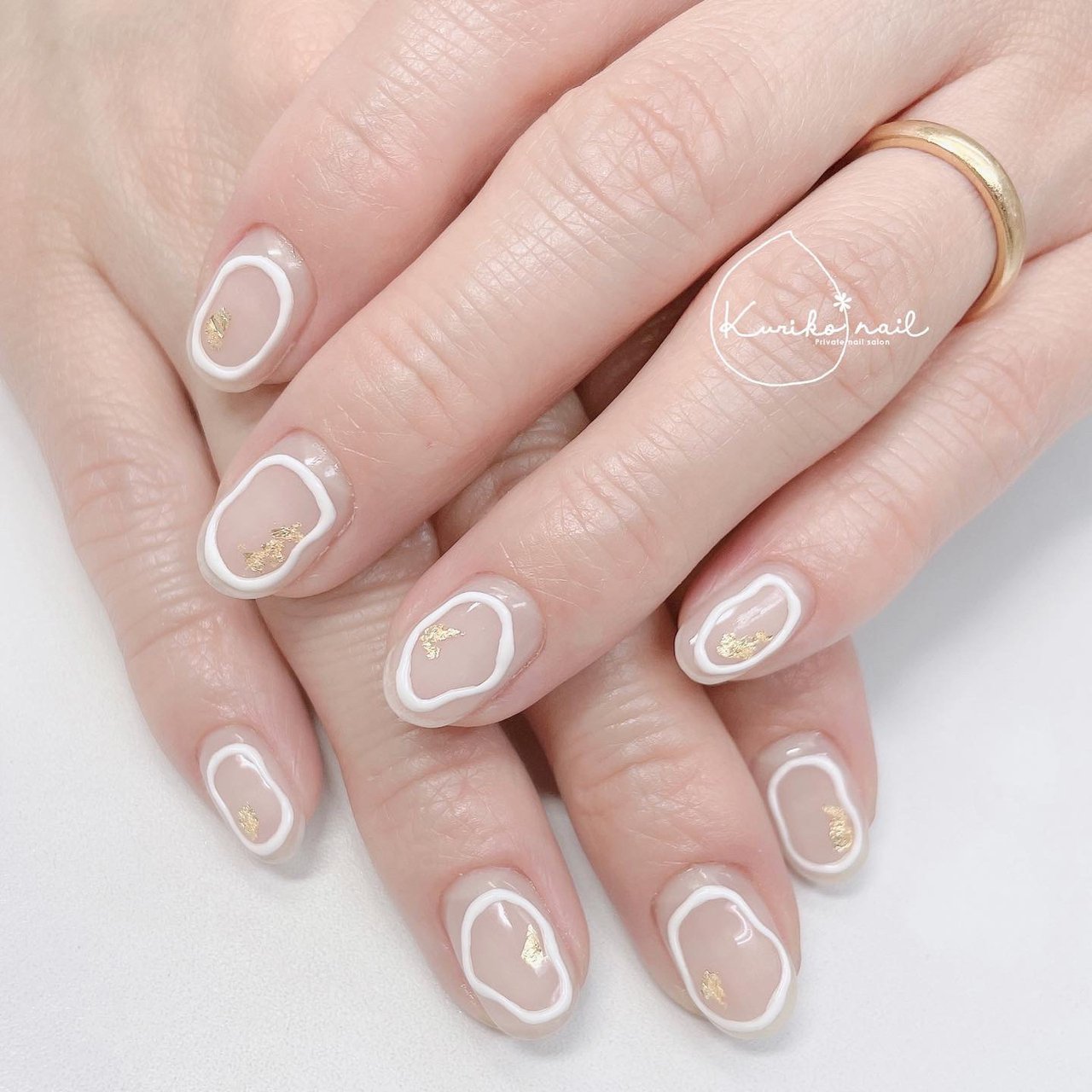 オールシーズン ハンド シンプル ホワイト クリア Kuriko Nailのネイルデザイン No ネイルブック