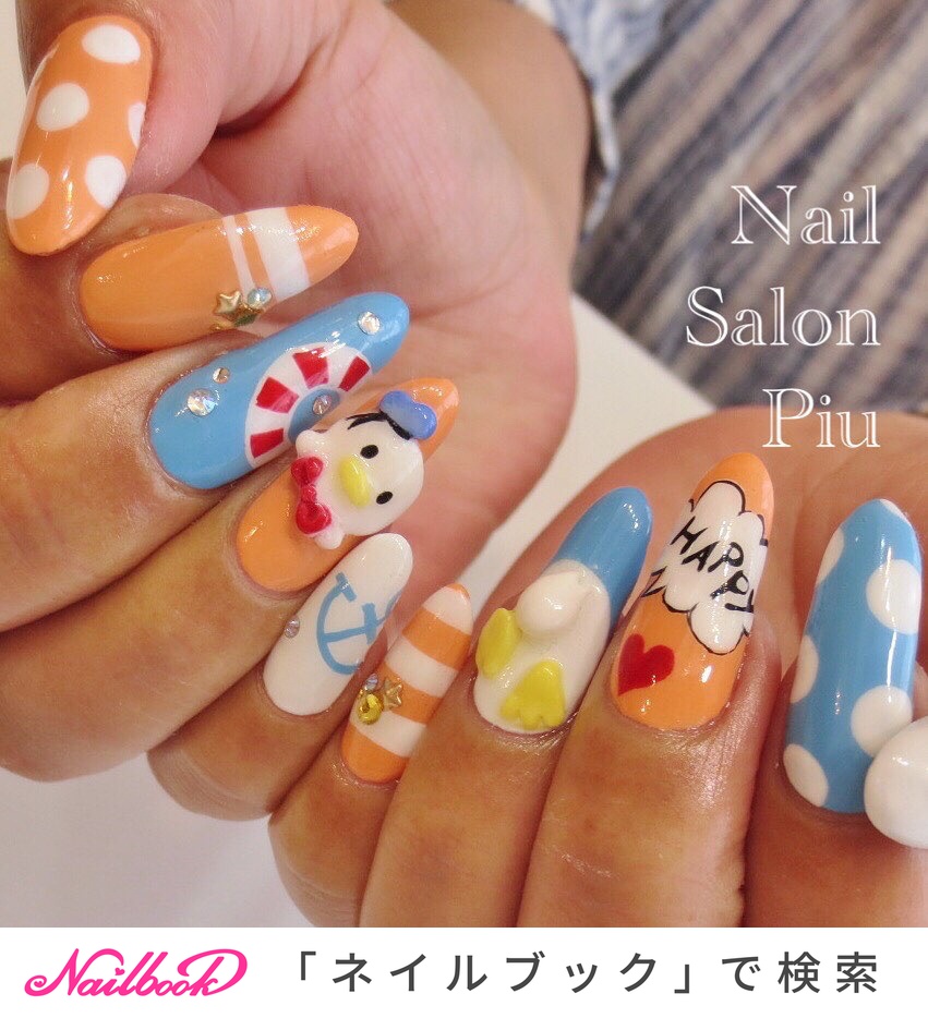キャラクター ボーダーのネイルデザイン ネイルブック