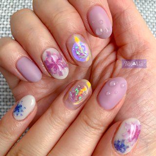 夏 マット セルフネイルのネイルデザイン ネイルブック