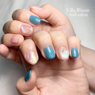 #氷ネイル#オーロラネイル#ショートネイル #韓国ネイル#うる艶ネイル#ブルーネイル #夏ネイル#初夏ネイル#梅雨ネイル#透明感ネイル#お洒落ネイル#ターコイズネイル#ぷっくりネイル #夏 #梅雨 #海 #女子会 #ハンド #ビジュー #シースルー #3D #オーロラ #ミラー #ショート #クリア #ターコイズ #シルバー #ジェルネイル #お客様 #Villa Bloom nail salon #ネイルブック