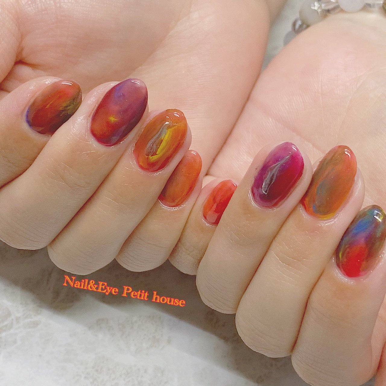 夏 ハンド ミディアム カラフル ジェルネイル Nail Eye Petit Houseのネイルデザイン No ネイルブック