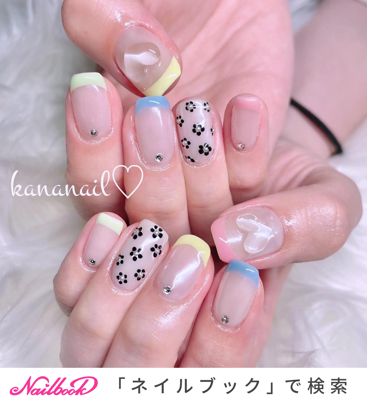 夏 フレンチ レトロのネイルデザイン ネイルブック