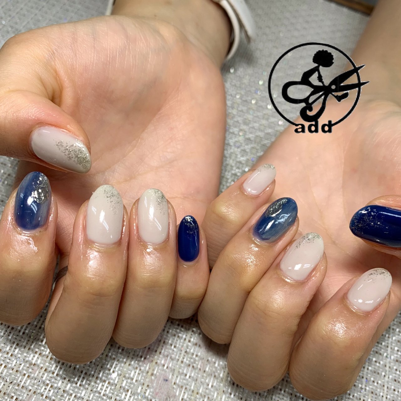 オールシーズン/ベージュ/ネイビー - addのネイルデザイン[No.6409768 
