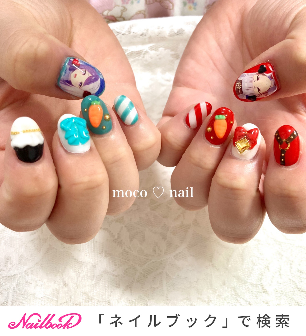 ハンド 痛ネイル キャラクター Moco Nailのネイルデザイン No ネイルブック