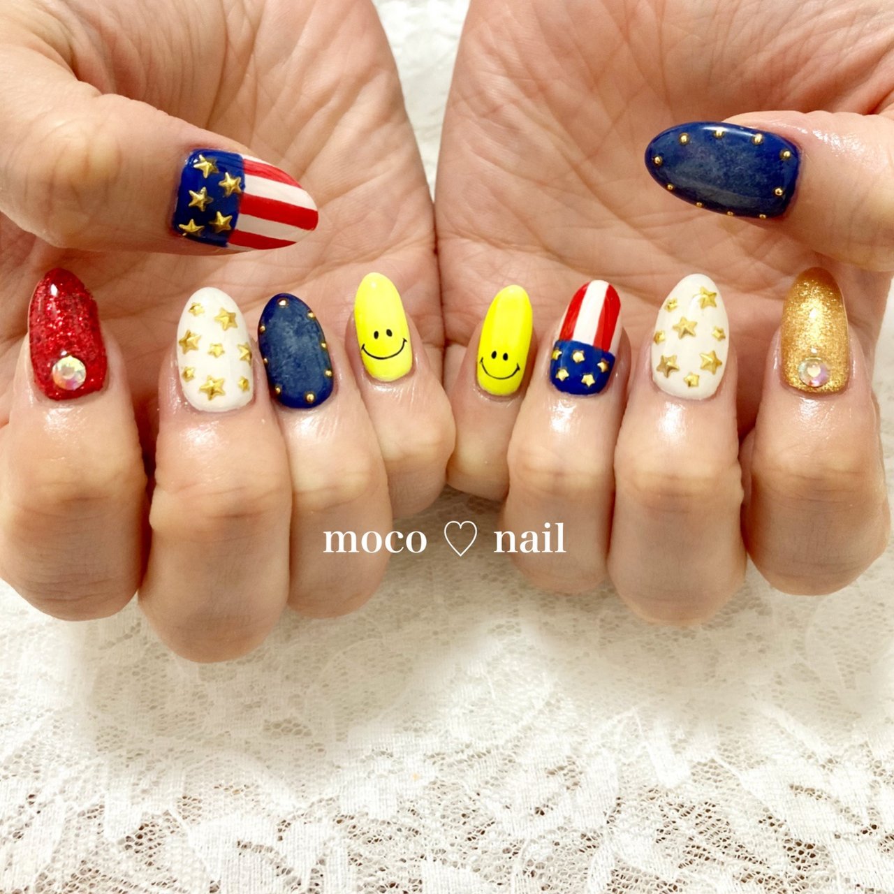 ハンド キャラクター 星 デニム Moco Nailのネイルデザイン No ネイルブック