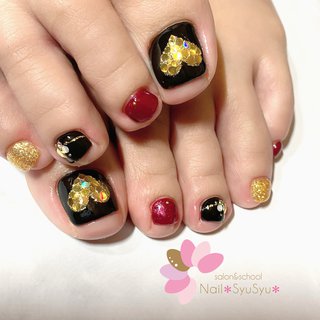 ハート ボルドー ブラックのネイルデザイン ネイルブック