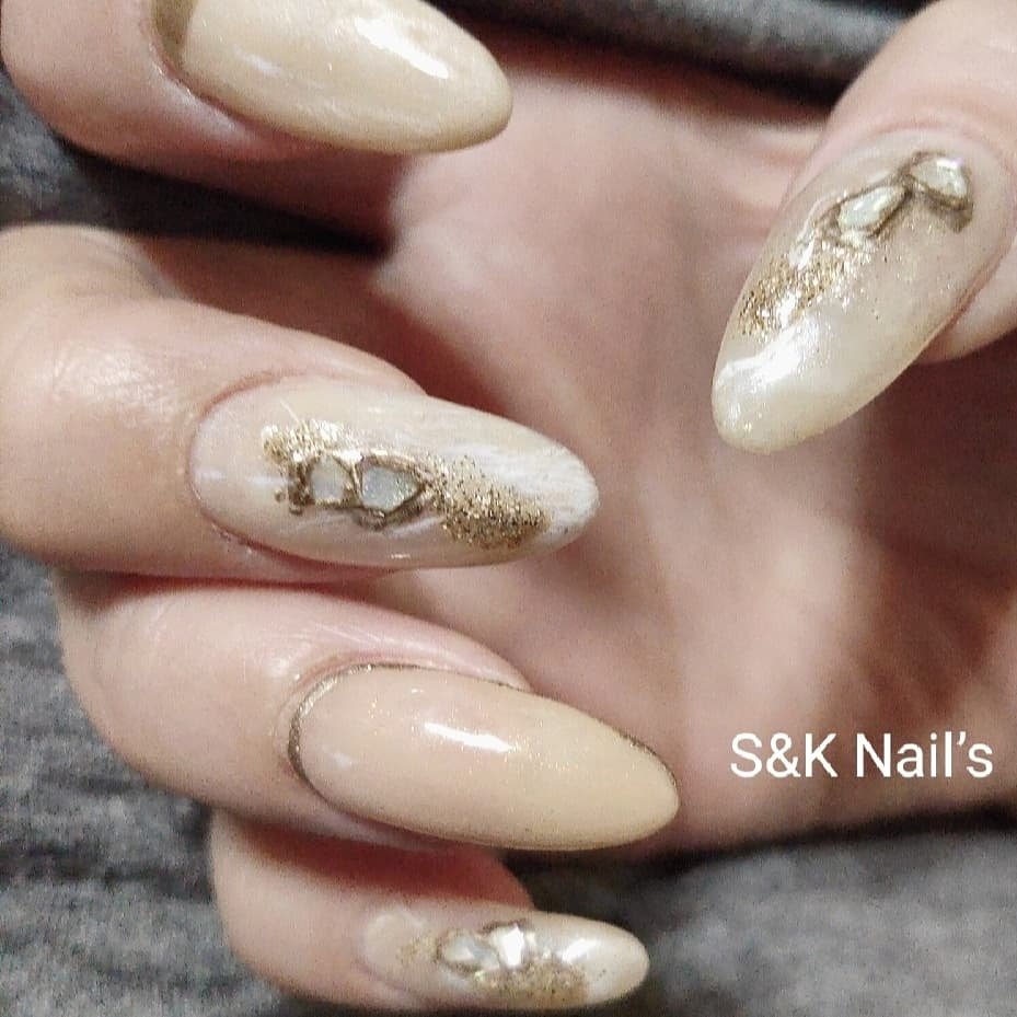 夏 オールシーズン ハンド フレンチ ホログラム S K Nailsのネイルデザイン No ネイルブック