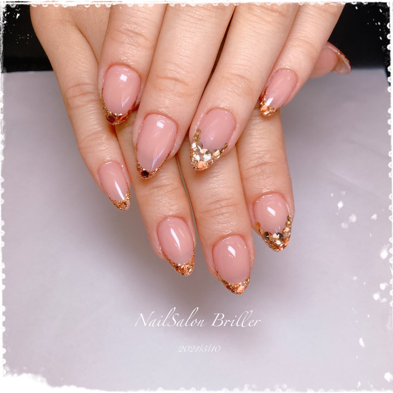 夏 オフィス パーティー ハンド フレンチ Nailsalon Briller ｰネイルサロン ブリエｰのネイルデザイン No ネイルブック