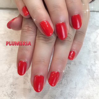 朱色のネイルデザイン ネイルブック