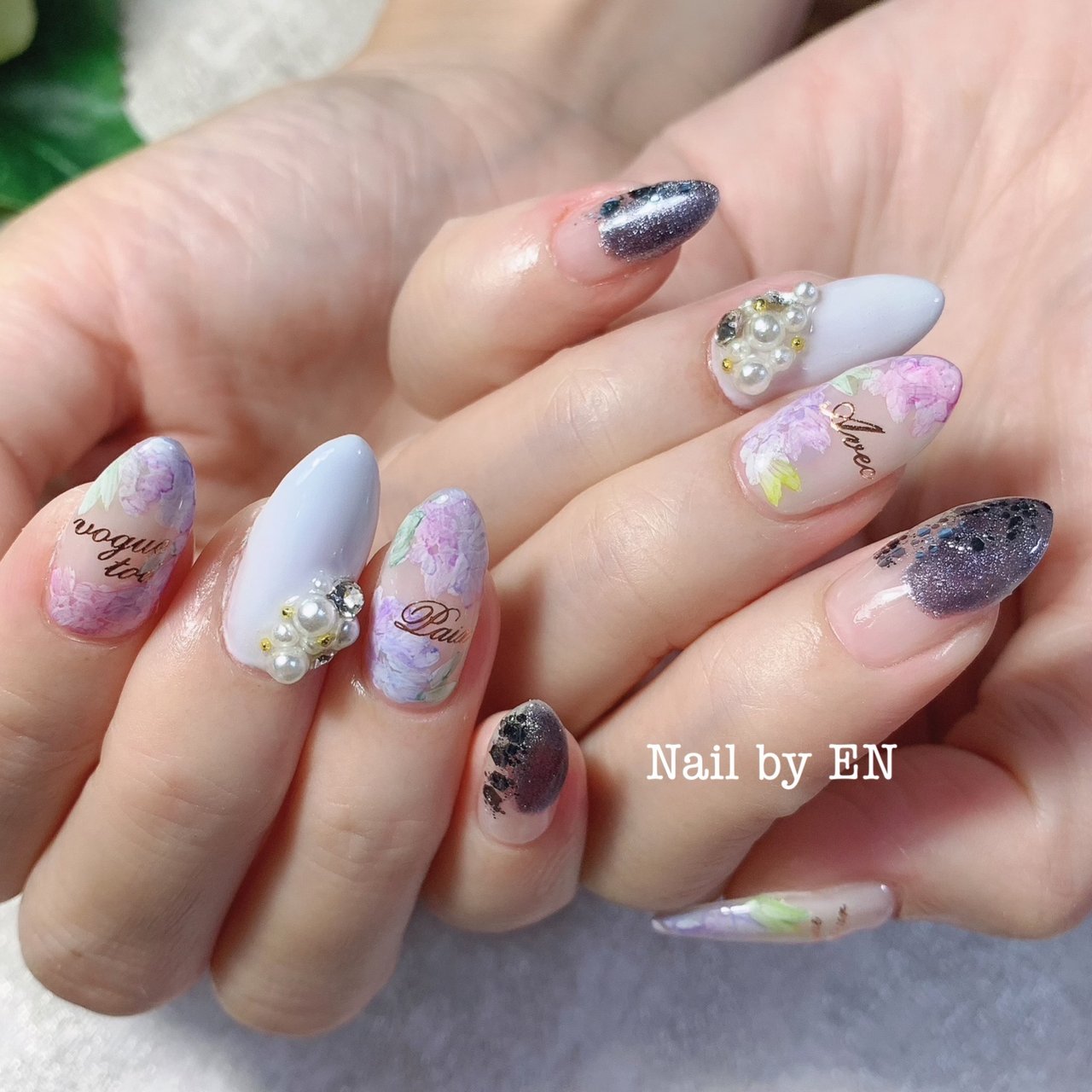 夏 梅雨 ハンド グラデーション ホログラム Namiのネイルデザイン No ネイルブック