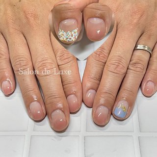 夏色フレンチのネイルデザイン ネイルブック