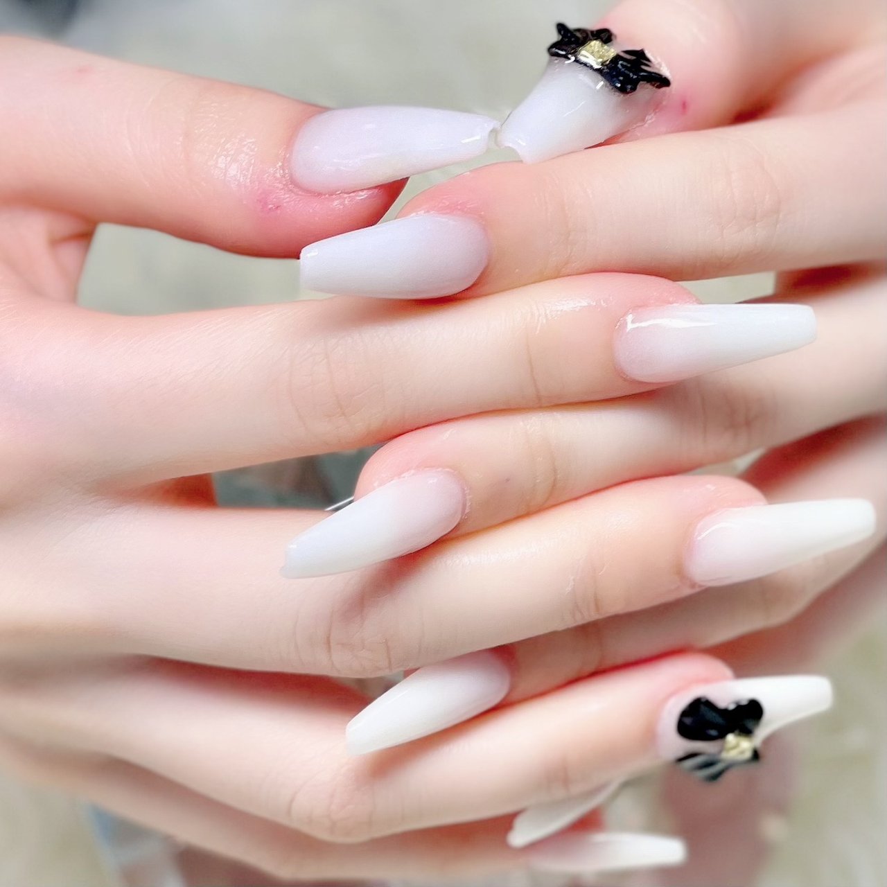 オールシーズン ハンド シンプル ワンカラー リボン My Nailのネイルデザイン No ネイルブック