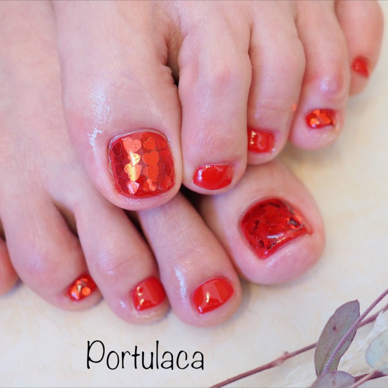 オールシーズン バレンタイン ホログラム レッド 愛能知加子 Portulacaのネイルデザイン No ネイルブック