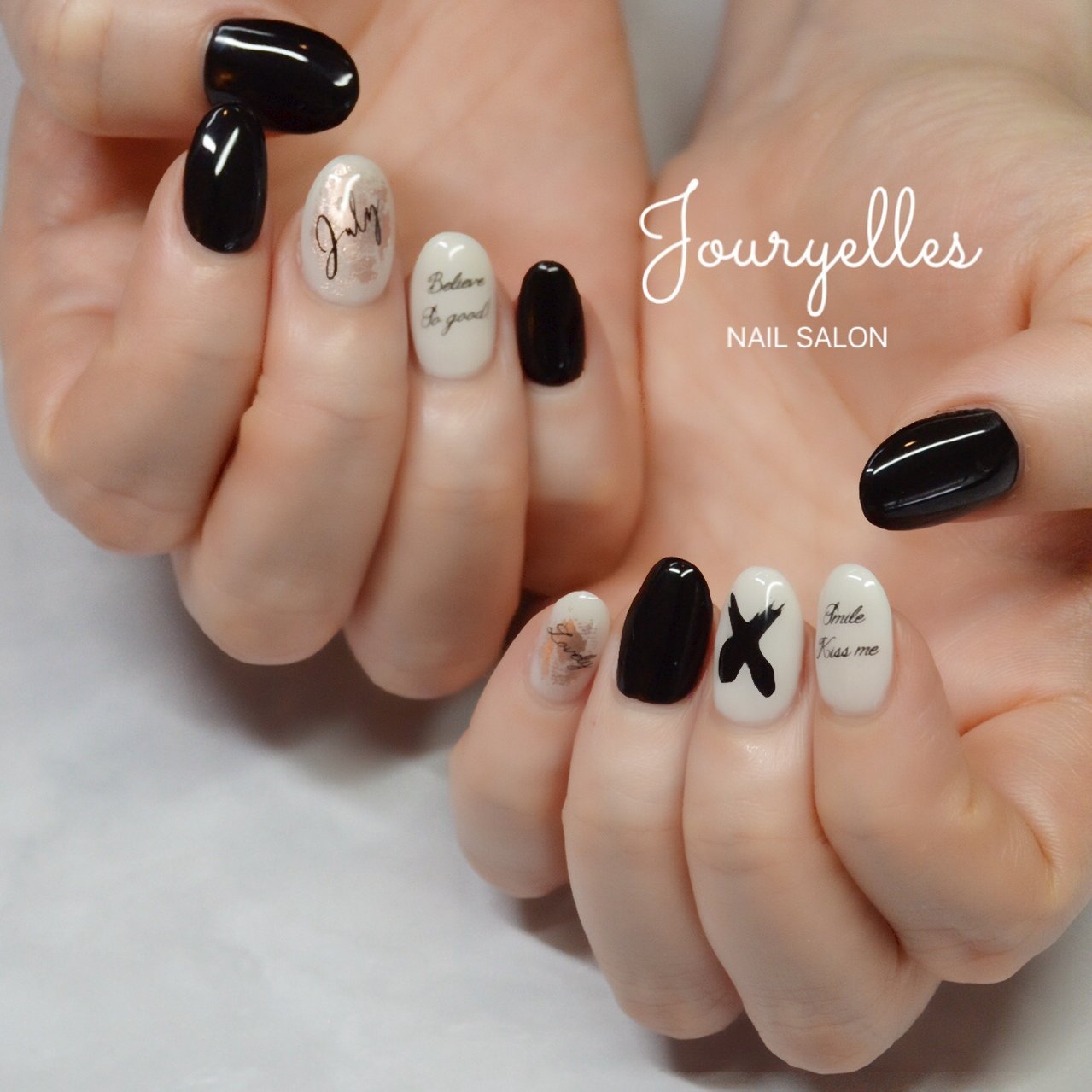 オールシーズン ハンド シンプル ミディアム ホワイト Jouryellesのネイルデザイン No ネイルブック