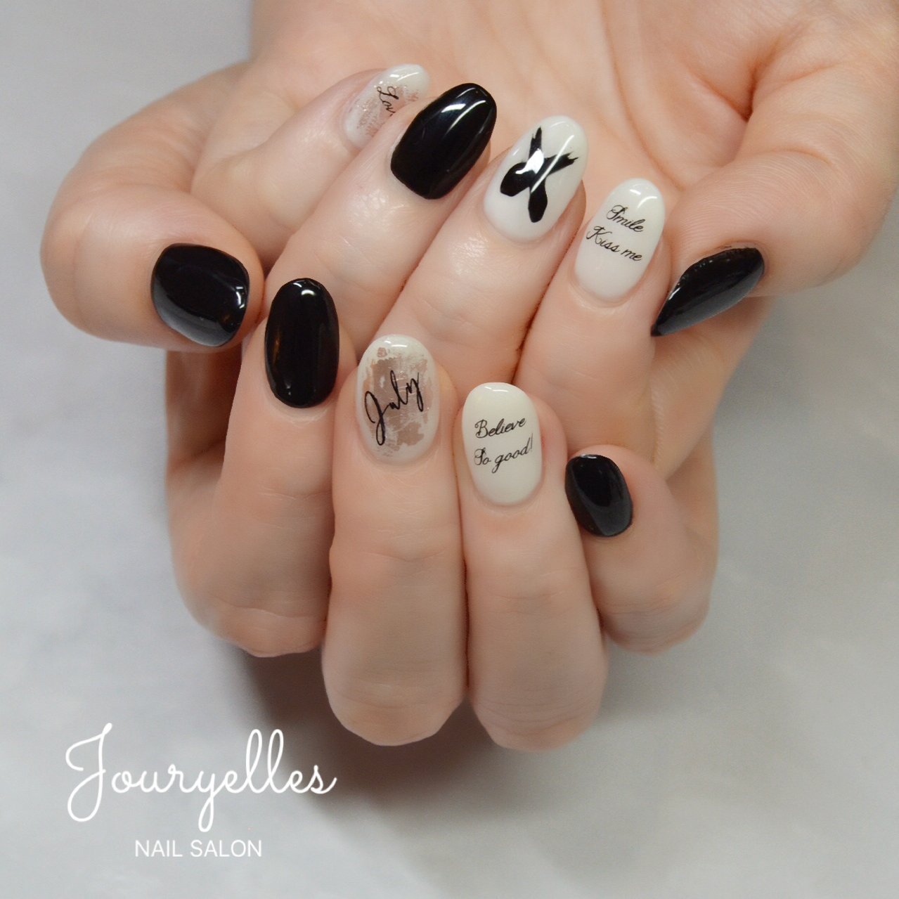 オールシーズン ハンド シンプル ミディアム ホワイト Jouryellesのネイルデザイン No ネイルブック