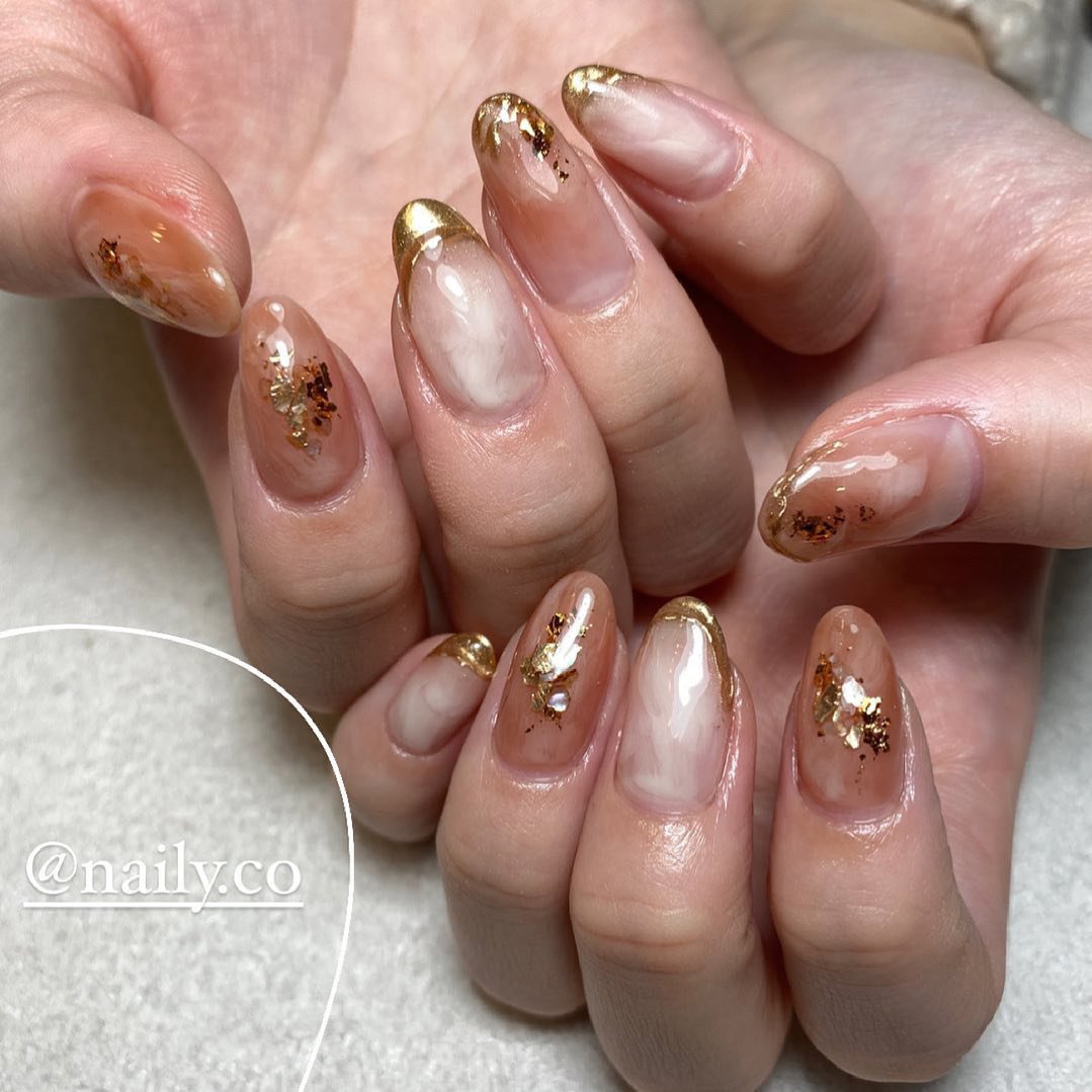 春 夏 ハンド 変形フレンチ ロング Naily Coのネイルデザイン No ネイルブック