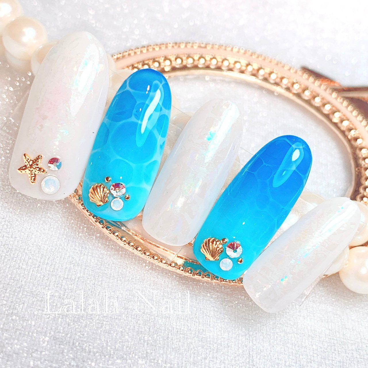 夏 海 リゾート ハンド ワンカラー Lalahnail ララァネイル のネイルデザイン No ネイルブック