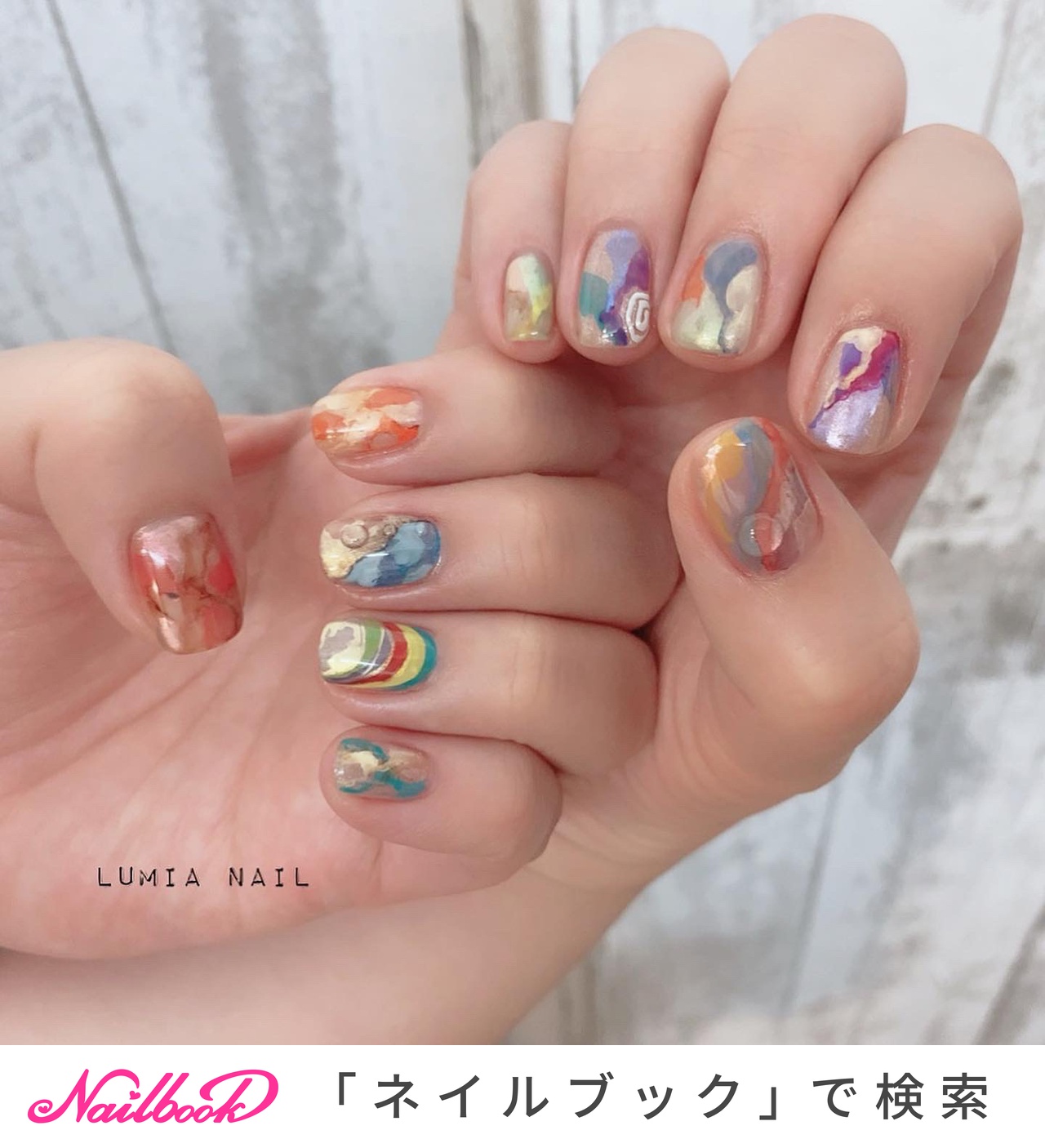 水滴 ドロップ ショートネイルのネイルデザイン ネイルブック