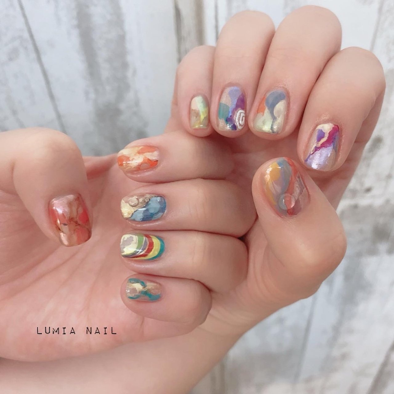 梅雨 ハンド 水滴 ニュアンス ショート Lumia Nailのネイルデザイン No ネイルブック