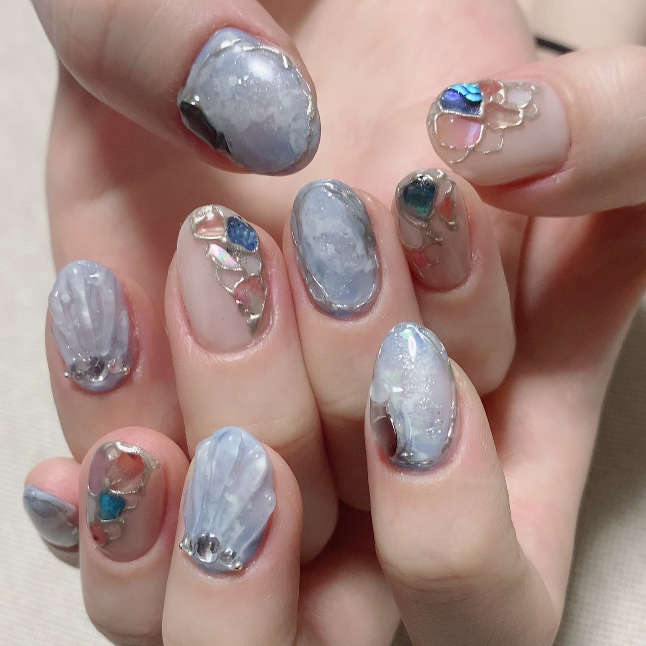 夏 旅行 海 リゾート シェル みにこのネイルデザイン No ネイルブック