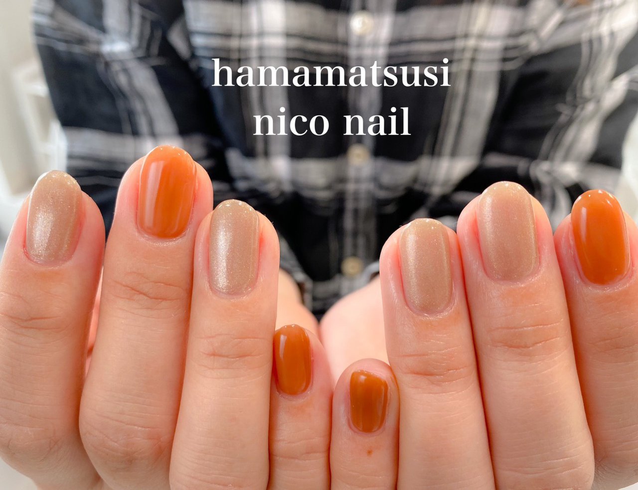 オールシーズン ハンド シンプル ミディアム オレンジ Niconailのネイルデザイン No ネイルブック