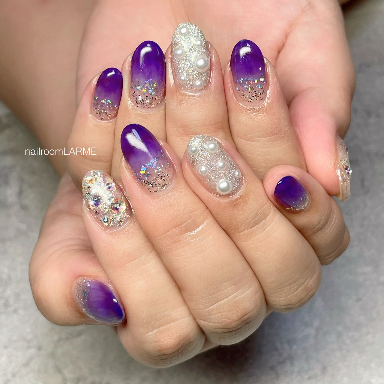 ハンド パープル シルバー Nailroomlarmeのネイルデザイン No ネイルブック