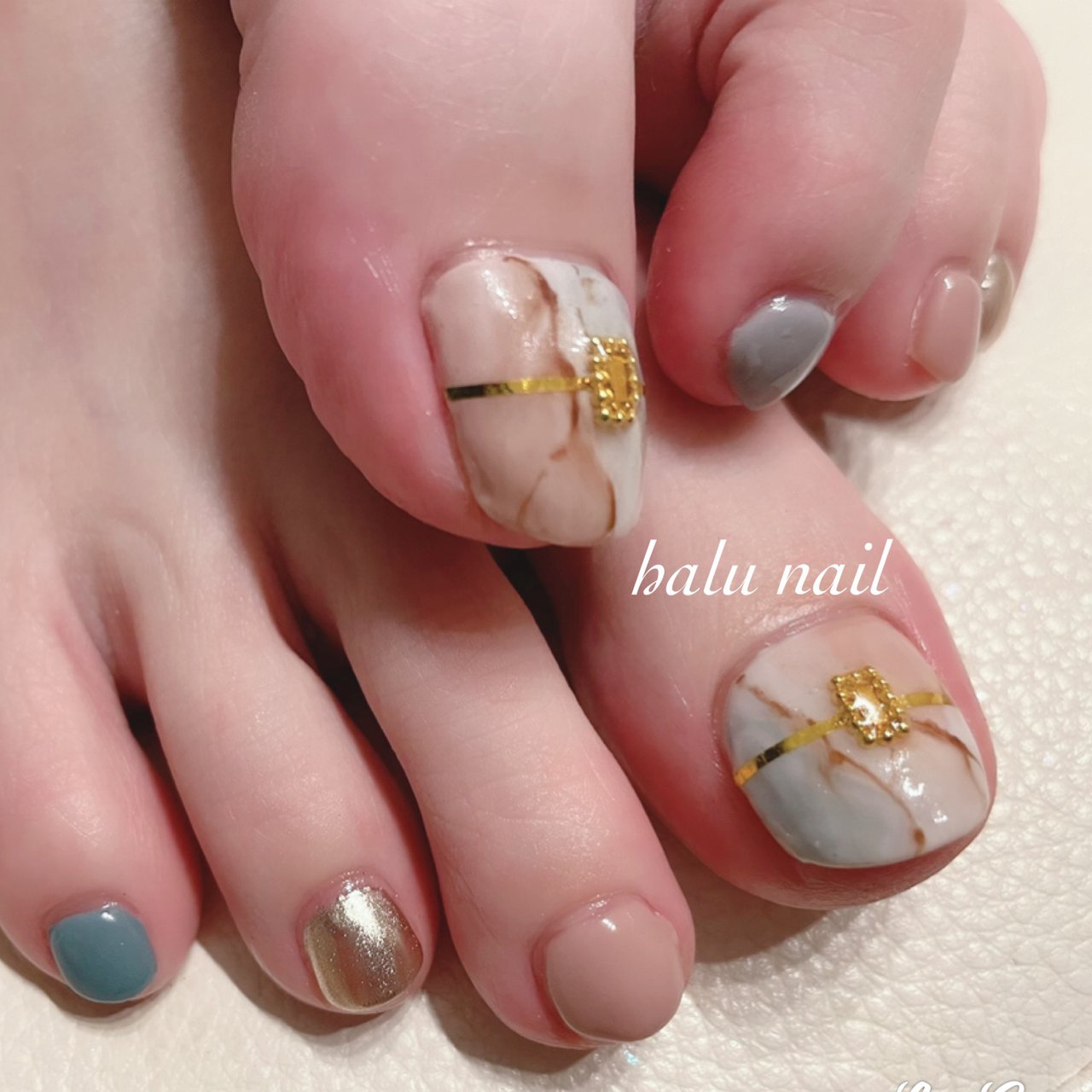 夏 オールシーズン 海 デート フット Halu Nailのネイルデザイン No ネイルブック