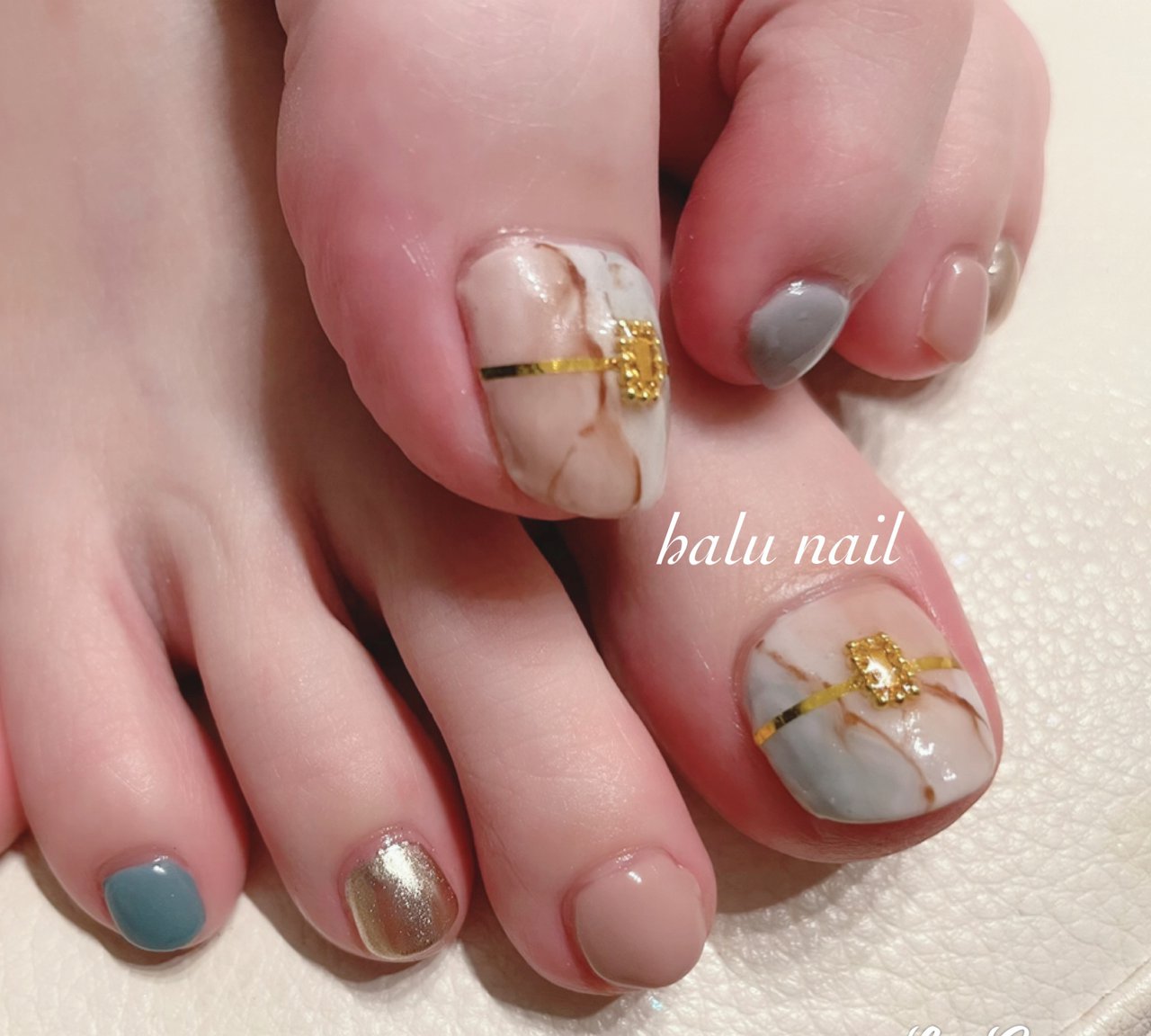 夏 オールシーズン 海 デート フット Halu Nailのネイルデザイン No ネイルブック