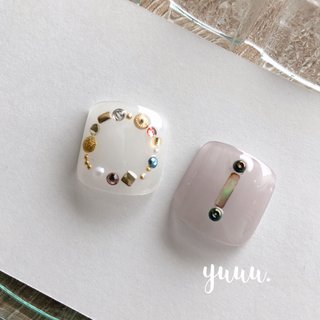 春/ハンド/変形フレンチ/ショート/カラフル - 146nails by yuuu 春/ハンド/変形フレンチ/ショート/カラフル - 146nails by yuuu