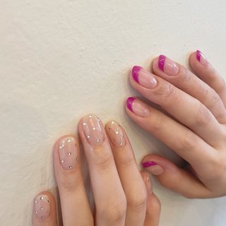 夏 ハンド フレンチ アニマル柄 ニュアンス Yuka En E Daikanyama のネイルデザイン No ネイルブック