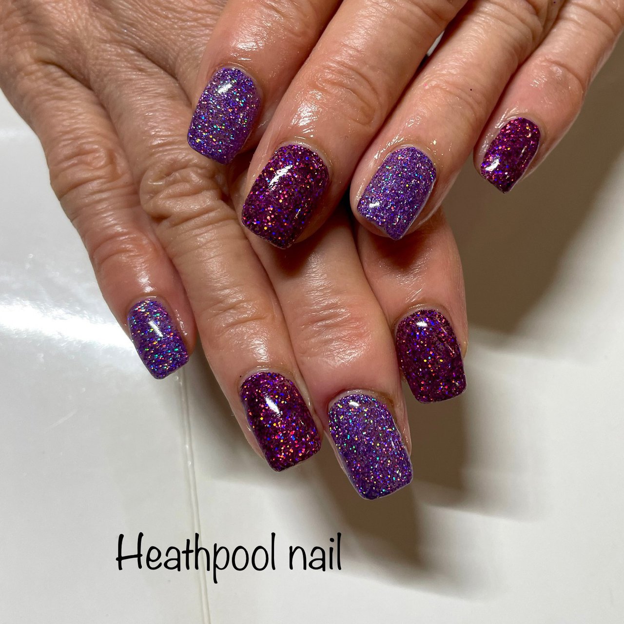 ハンド ラメ ワンカラー パープル ジェルネイル Heathpoolnailのネイルデザイン No ネイルブック