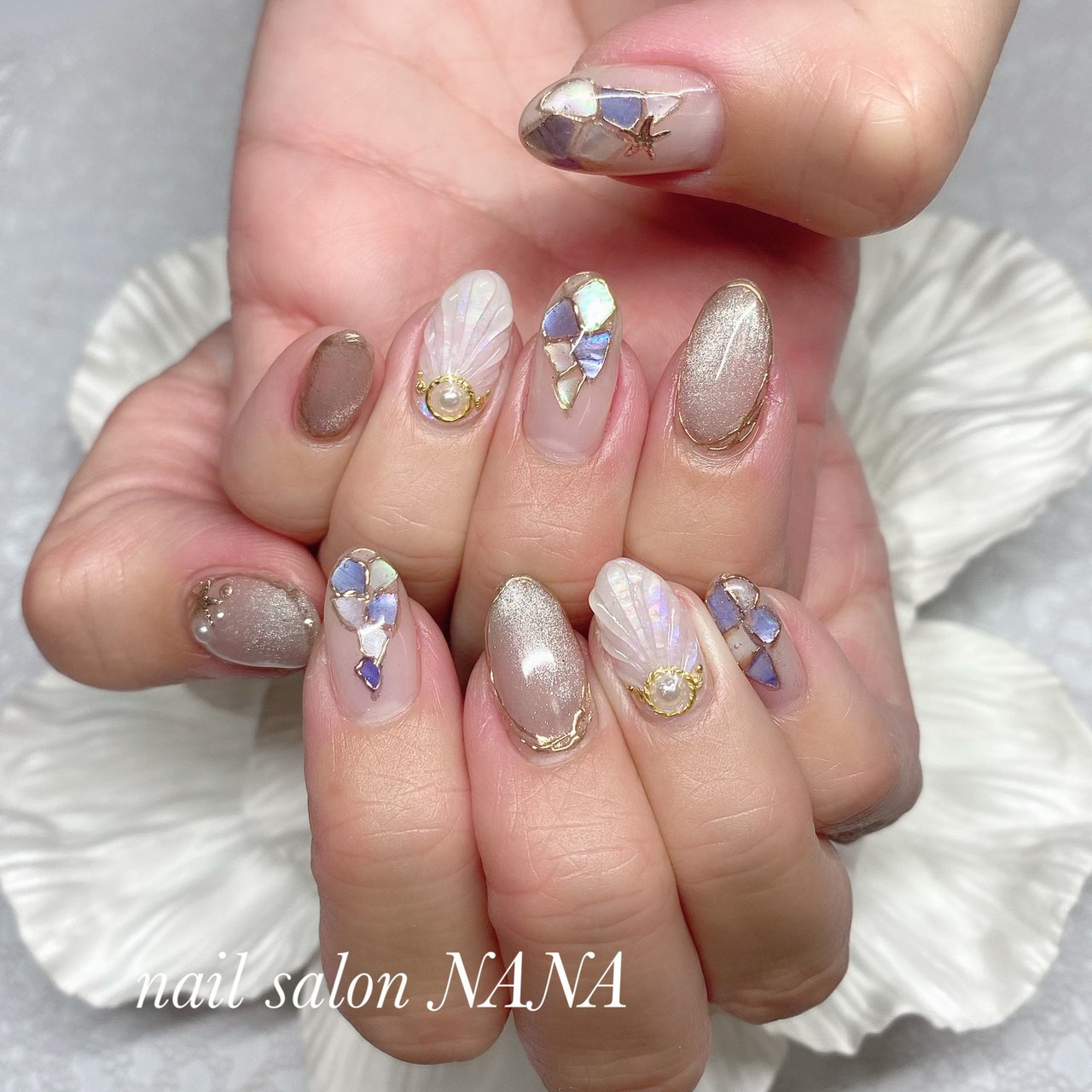 春 夏 ハンド シェル ニュアンス Nail Salon Nanaのネイルデザイン No ネイルブック