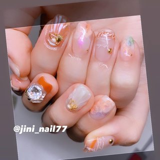 フレンチ マーブル クリアのネイルデザイン ネイルブック